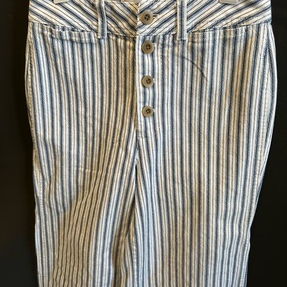 Madewell | Striped Wide-Leg Crop Pants | Size 26 | Blue & White - Picture 4 of 10